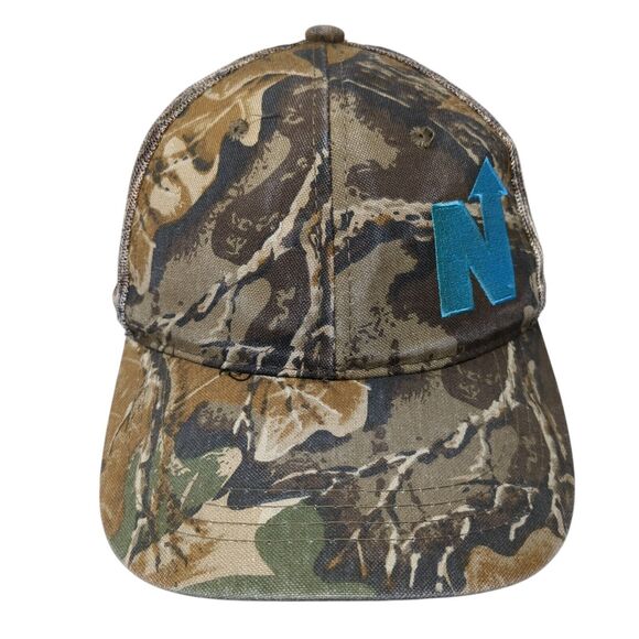 N Strapback Trucker Hat Camouflage OS Adjustable Embroidered Mesh Outdoor Cap - Picture 1 of 8